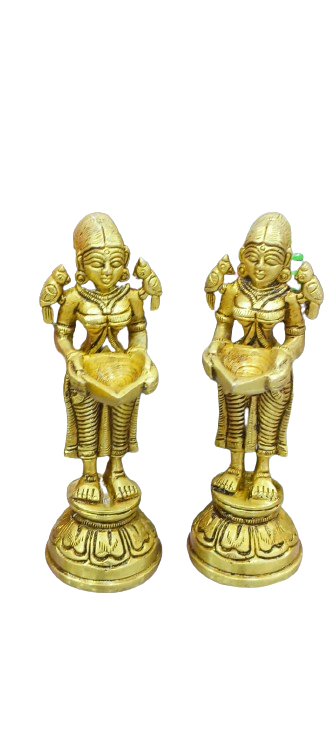 Brass Deepam Lady