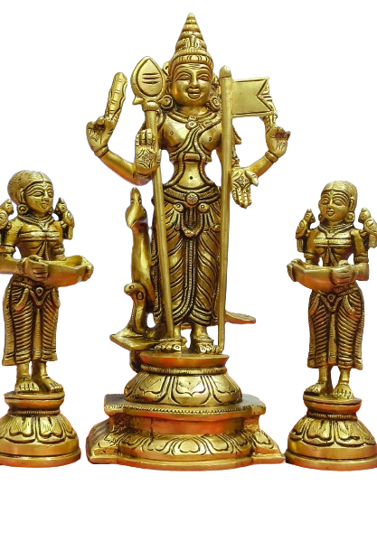 Brass Murugan and Deepam Lady Pair