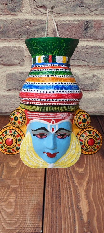 Paper Mache Krishna Kathakali Style Wall Decor