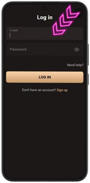 Enter credentials Legionbet Casino